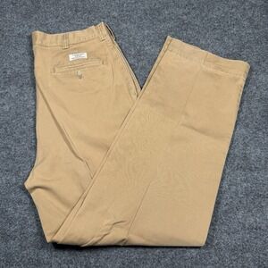 Vintage Polo Ralph Lauren Chino Pants Mens 34x32 Tan Philip Flat Front 90s